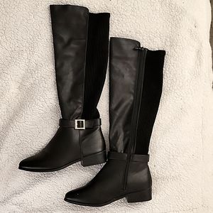 Bamboo Black Vegan Knee High Boots, sz 8.5!